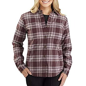 【中古】【輸入品・未使用】Carhartt Women's Rugged Flex Relaxed Fit Flannel Fleece-Lined Plaid Shirt%カンマ% Deep Wine%カンマ% X