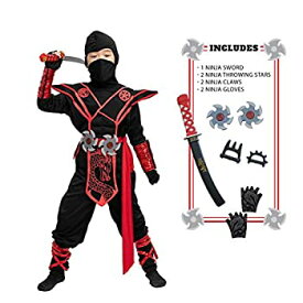 【中古】【輸入品・未使用】子供 ユニセックス プレミアム ドラゴン レッド 忍者 コスチューム (ミディアム(8-10歳))
