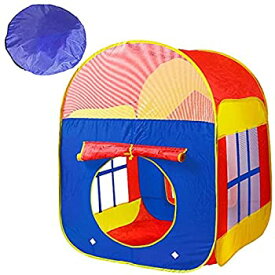 【中古】【輸入品・未使用】丸屋根のキッズテント 付属品：カラーボール、吊り下げて遊ぶボールネット 折り畳み式でコンパクト 家型のボールプール 子供 おもちゃ 秘密基地