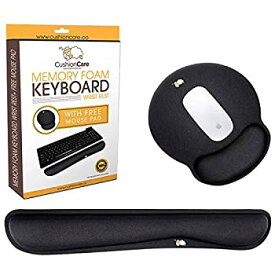 【中古】【輸入品・未使用】Cushioncare Keyboard Wrist Rest with Mouse Pad - Padded with Memory Foam%カンマ% Black - Wrist Support for Laptop Computer and Gaming - Gu