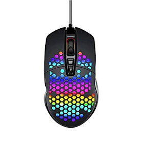 【中古】【輸入品・未使用】3C Light USB Wired Mouse Ultra Lightweight RGB Gaming Mouse Portable Honeycomb Shell Optical Mice with Adjustable DPI 800/1600/2400/320