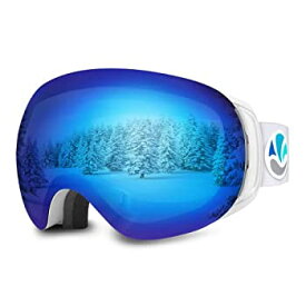 【中古】【輸入品・未使用】VANRORA OTG Ski Goggles%カンマ% Snowboard Goggles%カンマ% White/Revo Blue (VLT 10.5%)