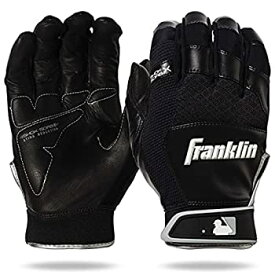 【中古】【輸入品・未使用】Franklin Sports 20966F4 Shok-Sorb X バッティンググローブ ブラック/ブラック 大人用 Lサイズ