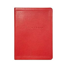 【中古】【輸入品・未使用】(Red) - 18cm Leather Bound Desk Address Book%カンマ% Genuine Calfskin Leather%カンマ% 1%カンマ%400 Entries%カンマ% Red