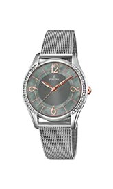 【中古】【輸入品・未使用】ステンレス鋼の革紐F20420 / 2が付いているFestinaレディースアナログの水晶腕時計