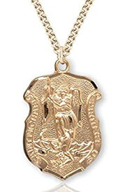【中古】【輸入品・未使用】メンズ 聖ミカエル ゴールドメッキ 警察盾メダル + 米国製 + チェーンの選択