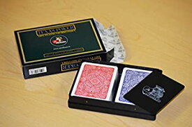 【中古】【輸入品・未使用】Modiano Texas Poker Jumbo Index Red & Blue Plastic Playing Cards Set