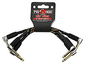 【中古】【輸入品・未使用】Pig Hog Instrument Cables Lil Pigs 6 in. Patch Cables Rasta Stripe by PigHog