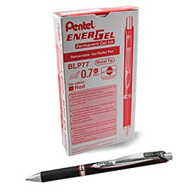 【中古】【輸入品・未使用】Pentel blp77?EnerGel 0.7?MM Retractable Permanent Gelペンバルクパック( 12個)???レッドインク