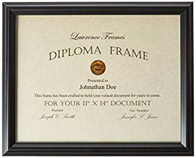 【中古】【輸入品・未使用】Lawrence Frames 卒業証書フレーム 11 x 14インチ ブラック ドーム型トップ