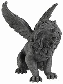 【中古】【輸入品・未使用】Winged Lion Gargoyle Statue Cold Cast Resin Figurine by PacficGift