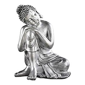 【中古】【輸入品・未使用】樹脂製 仏陀像 様々な形 ホームデコレーション 富を引き寄せる 幸運 ビジネスギフト シルバー ZY001