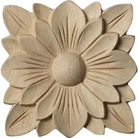 【中古】【輸入品・未使用】Ekena Millwork Rosette%カンマ% Rubberwood Alder 2 3/4%ダブルクォーテ%W x 2 3/4%ダブルクォーテ%H x 1/4%ダブルクォーテ%P ROS02X02SPCH-CASE-4 4