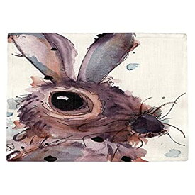 【中古】【輸入品・未使用】DIANOCHEキッチンPlaceマットby Dawn Derman Hare Set of 4 Placemats PM-DawnDermanHare2