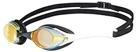 【中古】【輸入品・未使用】Arena Cobra Swim Goggles for Men and Women, Yellow Copper/White, Swipe Mirror