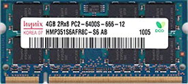 【中古】【輸入品・未使用】hynix PC2-6400S (DDR2-800) 4GB SO-DIMM 200pin ノートパソコン用メモリ 型番：HMP351S6AFR8C-S6 動作保証品