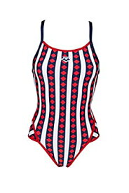 【中古】【輸入品・未使用】Arena Women's Mark Spitz Exclusive Super Fly Back One Piece Swimsuit, Allover Print - Navy/Multi Red, 34