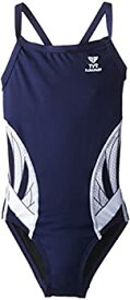【中古】【輸入品・未使用】(22, Navy/White) - TYR SPORT Girl's Phoenix Splice Diamondfit Swimsuit