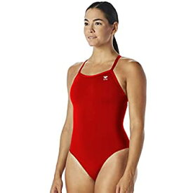 【中古】【輸入品・未使用】(32, Red) - TYR SPORT Girl's Durafast Elite Solid Diamondfit Swimsuit