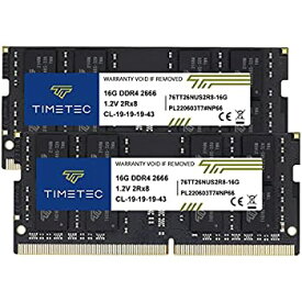 【中古】【輸入品・未使用】Timetec 32GB キット(2x16GB) DDR4 2666MHz (DDR4-2666) PC4-21300 (PC4-2666V) ノンECC アンバッファード 1.2V CL19 2Rx8 デュアルランク 260ピ