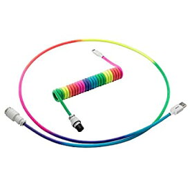 【中古】【輸入品・未使用】CableMod Pro Coiled Keyboard Cable (Bright Rainbow, USB A to USB Type C, 150cm)