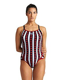 【中古】【輸入品・未使用】Arena Women's Mark Spitz Exclusive Super Fly Back One Piece Swimsuit, Allover Print - Navy/Multi Red, 32