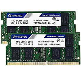 【中古】【輸入品・未使用】Timetec 32GB キット(2x16GB) DDR4 2666MHz PC4-21300 アンバッファード ECC UDIMM 1.2V CL19 2Rx8 デュアルランク 260 ピン SODIMM メモリ RAM