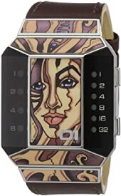【中古】【輸入品・未使用】01TheOne ユニセックス SC117R1 スプリットスクリーン アートエディション レッド LED ブラウン レザー 腕時計