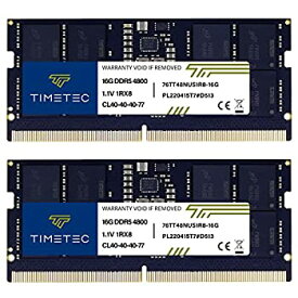 【中古】【輸入品・未使用】Timetec 32GB キット (2x16GB) DDR5 4800MHz PC5-38400 アンバッファード ノンECC 1.1V CL40 1Rx8 シングルランク 262ピン SODIMM ノートパソコ