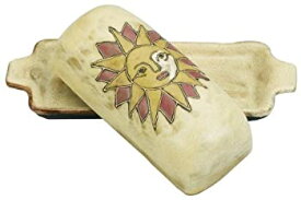 【中古】【輸入品・未使用】MARA STONEWARE COLLECTION - Collectible Covered Butter Serving Dish - Mexican Pottery - Desert Sun Design by Creative Structures