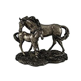 【中古】【輸入品・未使用】Mare and Foal Wild Horses Bronzed Statue