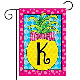 【中古】【輸入品・未使用】Briarwood Lane Pineapple Monogram Letter K Garden Flag Everyday 12.5" x 18" [並行輸入品]