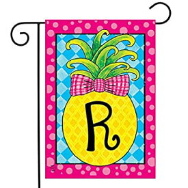 【中古】【輸入品・未使用】Briarwood Lane Pineapple Monogram Letter R Garden Flag Everyday 12.5" x 18" [並行輸入品]