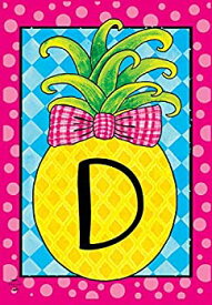 【中古】【輸入品・未使用】Briarwood Lane Pineapple Monogram Letter D Garden Flag Everyday 12.5" x 18" [並行輸入品]