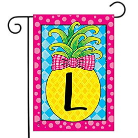【中古】【輸入品・未使用】Briarwood Lane Pineapple Monogram Letter L Garden Flag Everyday 12.5" x 18" [並行輸入品]