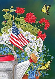 【中古】【輸入品・未使用】Briarwood Lane American Garden Summer Garden Flag Patriotic Floral 12.5" x 18" [並行輸入品]