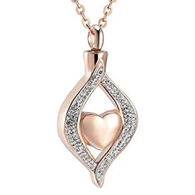 【中古】【輸入品・未使用】Cremation Necklace Memorial Jewelry Stainless Steel Crystal Pendant Locket Keepsake Urn Necklace for Ashes [並行輸入品]