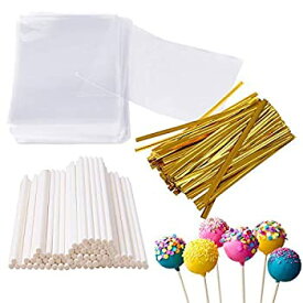 【中古】【輸入品・未使用】Augshy 300 Pcs Set Including 100 Pack Lollipop Treat Sticks,100 Pieces of Lollipop Parcel Bags and 100 Pieces of Wire Lines [並行輸入品