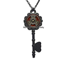 【中古】【輸入品・未使用】Wheel of Hecate Symbol Jewelry Glass Cabochon Key Necklace,Handmade Jewelry,Bridesmaid Jewelry Unique Jewelry，PU117 [並行輸入品]
