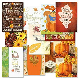 【中古】【輸入品・未使用】Faith Thanksgiving Greeting Cards Value Pack - Set of 12 (12 Designs), Large 5 inch x 7 inch, Thanksgiving Cards with Sentiments Inside