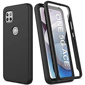 【中古】【輸入品・未使用】for Motorola One 5G Ace Case with Built-in Screen Protector, Full Body Protection Shockproof Cover Case, [Rugged PC Front Bumper + Soft