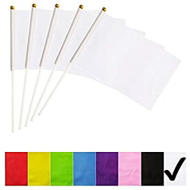 【中古】【輸入品・未使用】BCLin White Stick Flags,50 Pack Hand Held Small Mini Solid Flag On Stick,5x8 Inch Outdoor Decoration,Party Decorations,Supplies for Par