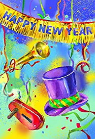 【中古】【輸入品・未使用】Toland Home Garden Noisy New Year 12.5 x 18 Inch Decorative Happy Party Celebrate Confetti Garden Flag - 1110194 [並行輸入品]
