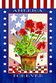 【中古】【輸入品・未使用】Toland Home Garden Patriotic Geranium Pot 12.5 x 18 Inch Decorative Colorful America Forever Summer Flower Garden Flag [並行輸入品]