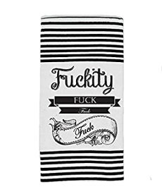 【中古】【輸入品・未使用】Twisted Wares Hand Towel - F'CKITY F'CK F'CK F'CK - Funny Bathroom Towel, Terry Cloth with Hang Tight Loop - White Bar Towel [並行輸入