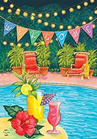 【中古】【輸入品・未使用】Briarwood Lane Poolside Paradise Summer House Flag Welcome Tropical 28" x 40" [並行輸入品]