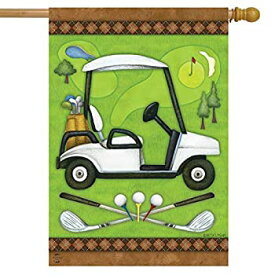 【中古】【輸入品・未使用】Briarwood Lane Golf Spring House Flag Cart Clubs Sports 28" x 40" [並行輸入品]