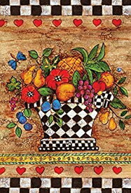 【中古】【輸入品・未使用】Toland Home Garden Checkerboard Bouquet 28 x 40 Inch Decorative Vegetable Fruit Potted Harvest Heart House Flag [並行輸入品]