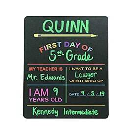 【中古】【輸入品・未使用】Custom Product Solutions Reusable My First Day of School Milestone Chalkboard Sign. Photo Prop Board for Kids, Black w/color print - 12