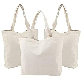 【中古】【輸入品・未使用】Cotton Canvas Totes Bags, 3PCS Segarty 16.5x13in Large Heavy Duty Blank Canvas Bag to Decorate, Bulk Reusable Grocery Shopping Shoulder